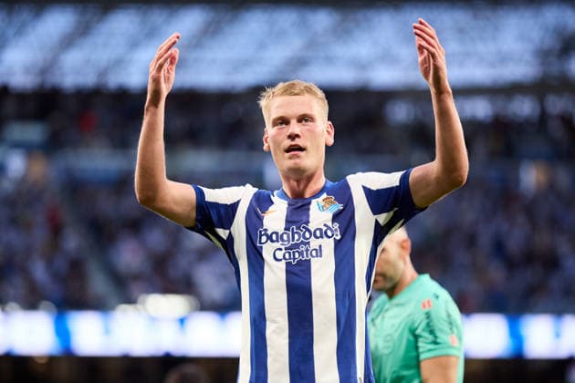 August 29, 2026, San Sebastian, Guipuzcoa, Spain: Orri Oskarsson of Real Sociedad celebrates after scoring the team s second goal during the LaLiga EA Sports match between Real Sociedad and RCD Espanyol at Anoeta on August 29, 2026, in San Sebastian, Spain. Real Sociedad V RCD Espanyol De Barcelona - La Liga EA Sports  - ZUMAa181 20260829_zaa_a181_127 Copyright: xRicardoxLarreinax