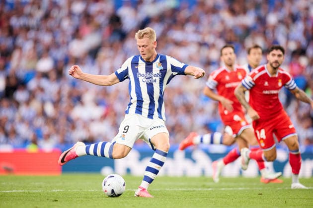 August 29, 2026, San Sebastian, Guipuzcoa, Spain: Orri Oskarsson of Real Sociedad in action during the LaLiga EA Sports match between Real Sociedad and RCD Espanyol at Anoeta on August 29, 2026, in San Sebastian, Spain. Real Sociedad V RCD Espanyol De Barcelona - La Liga EA Sports  - ZUMAa181 20260829_zaa_a181_130 Copyright: xRicardoxLarreinax