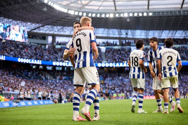 August 29, 2026, San Sebastian, Guipuzcoa, Spain: Orri Oskarsson of Real Sociedad celebrates after scoring the team s second goal during the LaLiga EA Sports match between Real Sociedad and RCD Espanyol at Anoeta on August 29, 2026, in San Sebastian, Spain. Real Sociedad V RCD Espanyol De Barcelona - La Liga EA Sports  - ZUMAa181 20260829_zaa_a181_131 Copyright: xRicardoxLarreinax