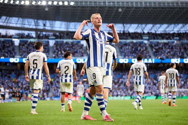 August 29, 2026, San Sebastian, Guipuzcoa, Spain: Orri Oskarsson of Real Sociedad celebrates after scoring the team s second goal during the LaLiga EA Sports match between Real Sociedad and RCD Espanyol at Anoeta on August 29, 2026, in San Sebastian, Spain. Real Sociedad V RCD Espanyol De Barcelona - La Liga EA Sports  - ZUMAa181 20260829_zaa_a181_133 Copyright: xRicardoxLarreinax