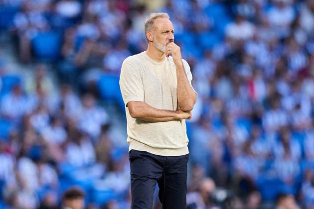 August 29, 2026, San Sebastian, Guipuzcoa, Spain: Pellegrino Matarazzo head coach of Real Sociedad looks on during the LaLiga EA Sports match between Real Sociedad and RCD Espanyol at Anoeta on August 29, 2026, in San Sebastian, Spain. Real Sociedad V RCD Espanyol De Barcelona - La Liga EA Sports  - ZUMAa181 20260829_zaa_a181_134 Copyright: xRicardoxLarreinax