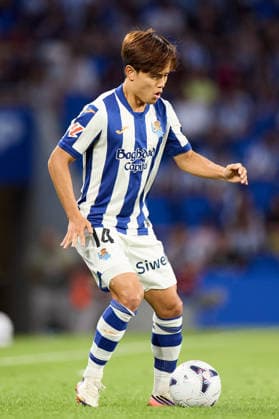 August 29, 2026, San Sebastian, Guipuzcoa, Spain: Takefusa Kubo of Real Sociedad in action during the LaLiga EA Sports match between Real Sociedad and RCD Espanyol at Anoeta on August 29, 2026, in San Sebastian, Spain. Real Sociedad V RCD Espanyol De Barcelona - La Liga EA Sports  - ZUMAa181 20260829_zaa_a181_135 Copyright: xRicardoxLarreinax