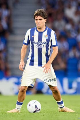 August 29, 2026, San Sebastian, Guipuzcoa, Spain: Jon Aramburu of Real Sociedad in action during the LaLiga EA Sports match between Real Sociedad and RCD Espanyol at Anoeta on August 29, 2026, in San Sebastian, Spain. San Sebastian Spain - ZUMAa181 20260829_zaa_a181_138 Copyright: xRicardoxLarreinax
