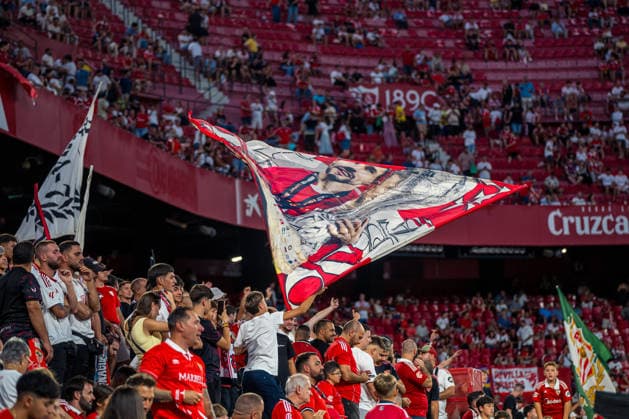 ESP LaLiga EA Sports: Sevilla FC vs. Atlético de Madrid—Sevilla fans during the LaLiga EA Sports match between Sevilla FC and Atlético de Madrid, played at the Ramón Sánchez Pizjuán Stadium in Seville on August 29, 2026, in Spain. Spanish Soccer Copyright: xAgenciaxLOFx