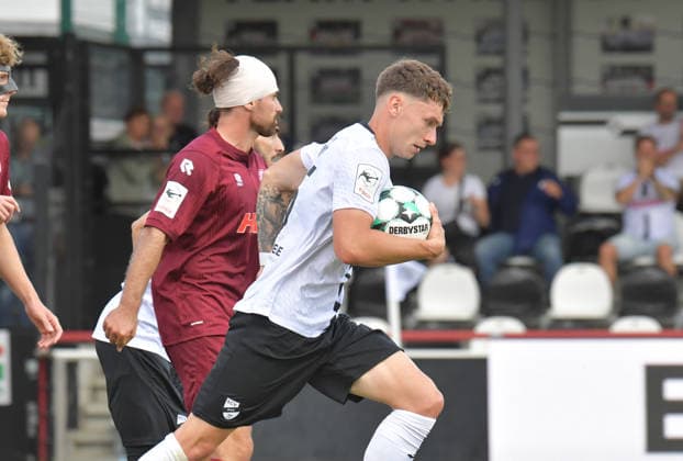 August 29, 2026, Germany, Soccer, 3rd Division, 2026–2027 Season, Matchday 3, Sportclub Arena, Verl SC Verl vs. Fortuna Köln 1–2, Tim Heike, SC Verl, Action, Single Frame, Landscape, Facial Expressions, Gestures