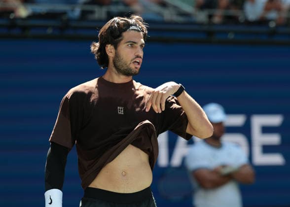 Carlos Alcaraz, Training, Practice, U.S. Open Championships, Billie Jean King National Tennis Center, Flushing Meadows, New York, USA Copyright: xJuergenxHasenkopfx