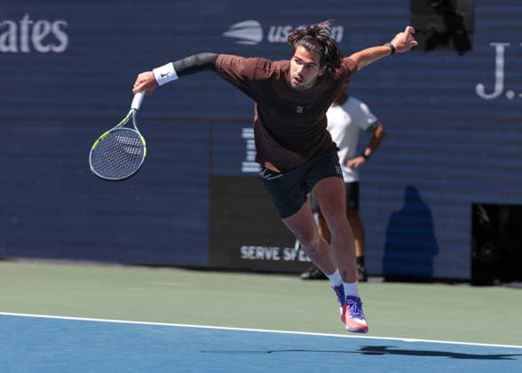 Carlos Alcaraz, Training, Practice, U.S. Open Championships, Billie Jean King National Tennis Center, Flushing Meadows, New York, USA Copyright: xJuergenxHasenkopfx