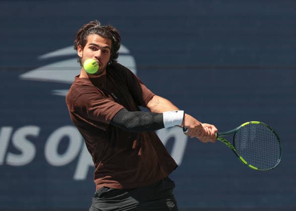 Carlos Alcaraz, Training, Practice, U.S. Open Championships, Billie Jean King National Tennis Center, Flushing Meadows, New York, USA Copyright: xJuergenxHasenkopfx