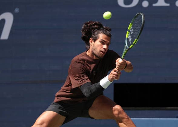 Carlos Alcaraz, Training, Practice, U.S. Open Championships, Billie Jean King National Tennis Center, Flushing Meadows, New York, USA Copyright: xJuergenxHasenkopfx