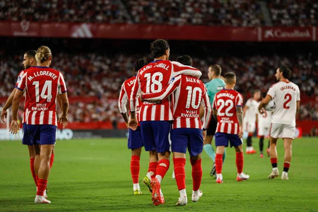 ESP: Sevilla FC - Atletico de Madrid. La Liga EA Sports. Matchday 3 Alex Baena of Atletico de Madrid celebrates after scoring the 0-1 during the La Liga EA Sports match between Sevilla FC and Atletico de Madrid played at Ramon Sanchez Pizjuan Stadium on August 29, 2026 in Sevilla, Spain. kpng Copyright: xAntonioxPozox xPRESSINPHOTOx PS_2627_SEV_ATM_003