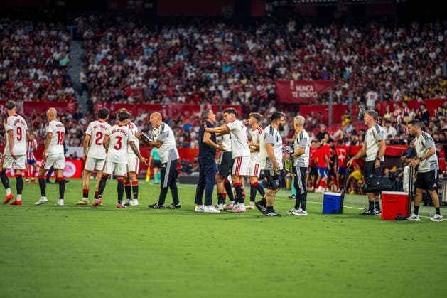 ESP LaLiga EA Sports: Sevilla FC vs. Atlético de Madrid during LaLiga EA Sports, a match between Sevilla FC and Atlético de Madrid played at the Ramón Sánchez Pizjuán Stadium in Seville on August 29, 2026, in Spain. Spanish Soccer Copyright: xAgenciaxLOFx