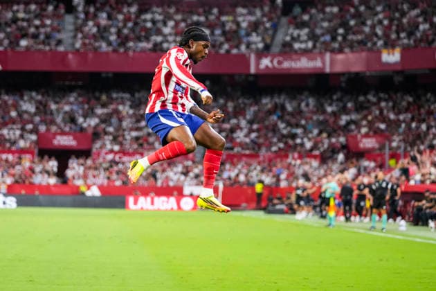 August 29, 2026, Sevilla, Sevilla, Spain: Ademola Lookman of Atletico de Madrid celebrates a goal during the Spanish league, LaLiga EA Sports, football match played between Sevilla FC and Atletico de Madrid at Ramon Sanchez-Pizjuan stadium on August 29, 2026, in Sevilla, Spain. Sevilla Spain - ZUMAa181 20260829_zaa_a181_165 Copyright: xJoaquinxCorcherox