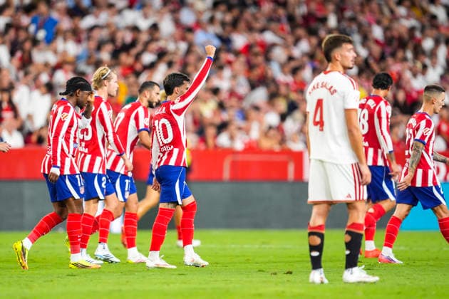 August 29, 2026, Sevilla, Sevilla, Spain: Alex Baena of Atletico de Madrid celebrates a goal during the Spanish league, LaLiga EA Sports, football match played between Sevilla FC and Atletico de Madrid at Ramon Sanchez-Pizjuan stadium on August 29, 2026, in Sevilla, Spain. Sevilla Spain - ZUMAa181 20260829_zaa_a181_177 Copyright: xJoaquinxCorcherox
