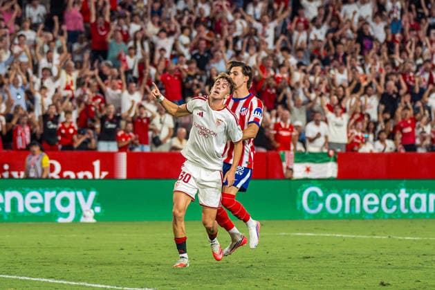 ESP LaLiga EA Sports Sevilla FC vs. Atlético de Madrid Miguel Ángel Sierra of Sevilla scores a goal during the LaLiga EA Sports match between Sevilla FC and Atlético de Madrid, played at Ramón Sánchez Pizjuán Stadium in Seville on August 29, 2026, in Spain. Spain Soccer Copyright: xAgenciaxLOFx