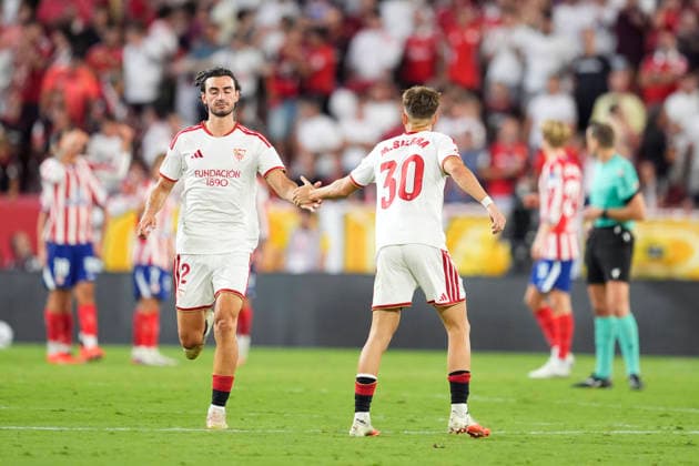 August 29, 2026, Sevilla, Sevilla, Spain: Miguel Sierra of Sevilla FC celebrates a goal during the Spanish league, LaLiga EA Sports, football match played between Sevilla FC and Atletico de Madrid at Ramon Sanchez-Pizjuan stadium on August 29, 2026, in Sevilla, Spain. Sevilla Spain - ZUMAa181 20260829_zaa_a181_198 Copyright: xJoaquinxCorcherox