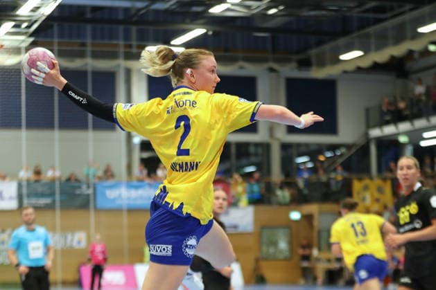 Handball, Alsco HBF1: HC Leipzig vs. Borussia Dortmund, August 29, 2026; Pauline Uhlmann 2; HC Leipzig takes a jump shot; Alsco Women’s Handball Bundesliga (HBF1), 2026–2027 season, Matchday 1: HC Leipzig vs. Borussia Dortmund on August 29, 2026, at the Markranstädt Sports Center Copyright: xBEAUTIFULxSPORTS JanxKaeferx