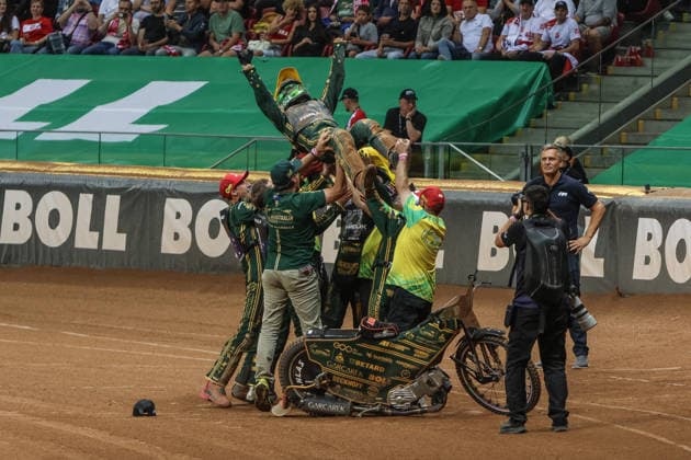 BOLL FIM Speedway World Cup 2026 29.08.2026 Warsaw, Poland, Speedway, BOLL FIM Speedway World Cup 2026 op: Reprezentacja Australii, team Australia, Ryan Douglas, Brady Kurtz, Jason Doyle, Max Fricke, Rohan Tungate, Mark Lemon, win celebration Warsaw Poland Copyright: xKonradxSwieradx swi-13973