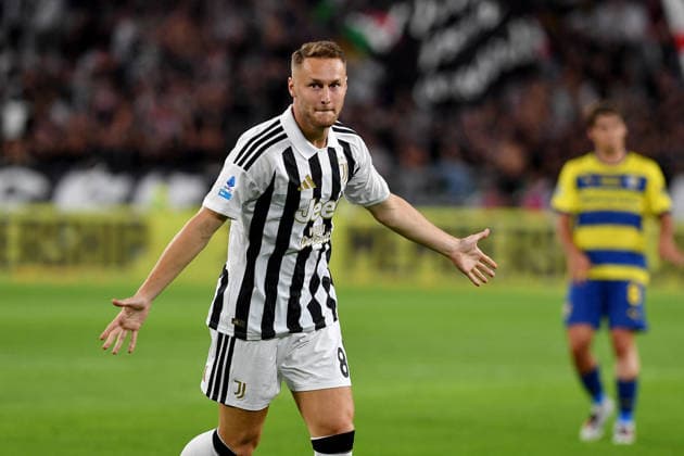 SOCCER - Serie A - Juventus FC vs. Parma Calcio Photo by IPA ABACAPRESS.COM87913626 - Teun Koopmeiners of Juventus FC celebrates after scoring a goal during a 2026–27 Serie A match between Juventus FC and Parma Calcio at Allianz Stadium on August 29, 2026, in Turin, Italy — photo by Giuliano Marchisciano Turin Italy  Copyright: xIPAxSport ABACAx