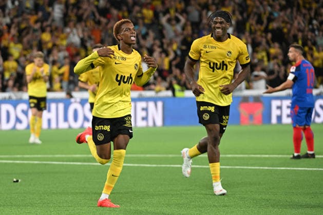 BERN, SWITZERLAND AUGUST 29 Alvyn Sanches of Young Boys celebrates his goal to make it 3–2 during the Swiss Super League match between BSC Young Boys and FC Basel 1893 at Wankdorf Stadium on August 29, 2026, in Bern, Switzerland. Bern, Wankdorf Stadium, Bern, Switzerland Copyright: xJustPictures.ch ManuelxWinterbergerx jp-en-EuSpIm-MWI_2862