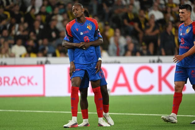 BERN, SWITZERLAND, AUGUST 29: Akpe Victory of Basel is angry during the Swiss Super League match between BSC Young Boys and FC Basel 1893 at Wankdorf Stadium on August 29, 2026, in Bern, Switzerland. Bern, Wankdorf Stadium, Bern, Switzerland Copyright: xJustPictures.ch ManuelxWinterbergerx jp-en-EuSpIm-MWI_2833