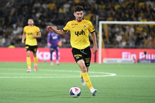 BERN, SWITZERLAND, AUGUST 29 Armin Gigovic of Young Boys in action during the Swiss Super League match between BSC Young Boys and FC Basel 1893 at Wankdorf Stadium on August 29, 2026, in Bern, Switzerland. Bern, Wankdorf Stadium, Bern, Switzerland Copyright: xJustPictures.ch ManuelxWinterbergerx jp-en-EuSpIm-MWI_2929