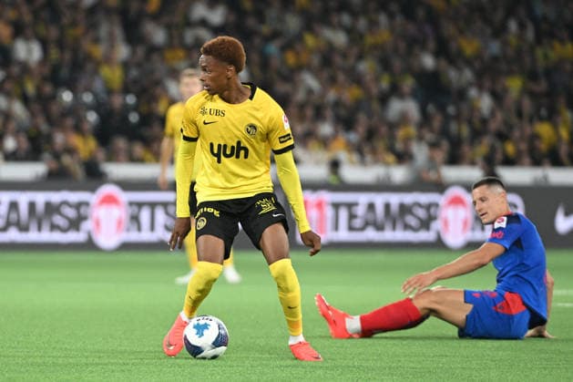 BERN, SWITZERLAND, AUGUST 29 Alvyn Sanches of Young Boys in action during the Swiss Super League match between BSC Young Boys and FC Basel 1893 at Stadion Wankdorf on August 29, 2026, in Bern, Switzerland Bern Stadion Wankdorf Bern Switzerland Copyright: xJustPictures.ch ManuelxWinterbergerx jp-en-EuSpIm-MWI_2736