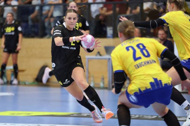 Handball, Alsco HBF1: HC Leipzig vs. Borussia Dortmund, August 29, 2026; Mareike Thomaier 2, Borussia Dortmund; Alsco Women’s Handball Bundesliga (HBF1), 2026–2027 season, Matchday 1: HC Leipzig vs. Borussia Dortmund on August 29, 2026, at the Markranstädt Sports Center Copyright: xBEAUTIFULxSPORTS JanxKaeferx