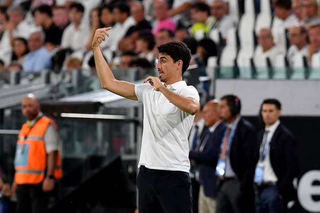SOCCER - Serie A - Juventus FC vs. Parma Calcio Photo by IPA ABACAPRESS.COM87913611 - Carlos Garcia Cuesta, head coach of Parma Calcio, during the 2026–27 Serie A match between Juventus FC and Parma Calcio at Allianz Stadium on August 29, 2026, in Turin, Italy — Photo by Giuliano Marchisciano Turin Italy  Copyright: xIPAxSport ABACAx