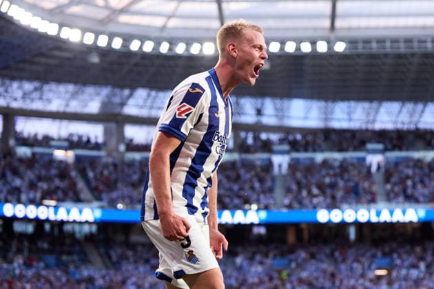 Real Sociedad v RCD Espanyol - LaLiga EA Sports Orri Oskarsson of Real Sociedad celebrates after scoring the team s second goal during the LaLiga EA Sports match between Real Sociedad and RCD Espanyol at Anoeta on August 29, 2026, in San Sebastian, Spain. San Sebastian Anoeta Basque Country Spain RL_RSOvRCDE_LALIGA_2K26_000096 Copyright: xRicardoxLarreinax