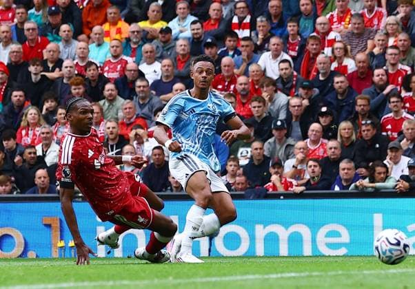 Dan Ndoye of Nottingham Forest scores the opening goal Liverpool v Nottingham Forest, Premier League Football, Football, Anfield, Liverpool, UK - 29 Aug 2026Liverpool Anfield United Kingdom EDITORIAL USE ONLY No use with unauthorised audio, video, data, fixture lists, club league logos or live services. Online in-match use limited to 120 images, no video emulation. No use in betting, games or single club league player publications. Copyright: xMattxWest Shutterstockx 17118964bb
