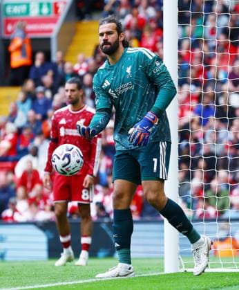 Liverpool goalkeeper Alisson Becker Liverpool v Nottingham Forest, Premier League Football, Football, Anfield, Liverpool, UK - 29 Aug 2026Liverpool Anfield United Kingdom EDITORIAL USE ONLY No use with unauthorised audio, video, data, fixture lists, club league logos or live services. Online in-match use limited to 120 images, no video emulation. No use in betting, games or single club league player publications. Copyright: xMattxWest Shutterstockx 17118964bc