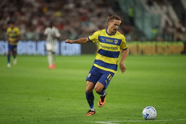 IPA87915341 - Pontus Almqvist of Parma Calcio during the 2026–27 Italian Serie A soccer match between Juventus FC and Parma Calcio on August 29, 2026, at Allianz Stadium in Turin, Italy. Photo by Nderim KACELI  Copyright: xNderimxKaceli IPAxSportx xx 87915341