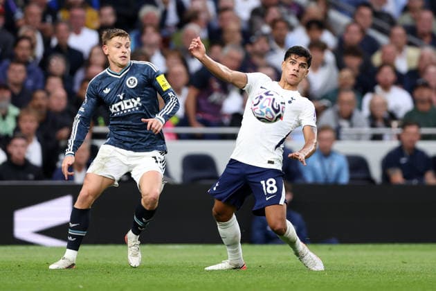 London, England, 29th August 2026. Mateus Fernandes of Tottenham Hotspur during the Tottenham Hotspur vs Newcastle United Premier League match at the Tottenham Hotspur Stadium, London. Picture credit should read: David Klein Sportimage EDITORIAL USE ONLY. No use with unauthorised audio, video, data, fixture lists, club league logos or live services. Online in-match use limited to 120 images, no video emulation. No use in betting, games or single club league player publications. SPI_157_DK_Spurs_Newcastle SPI-4941-0155