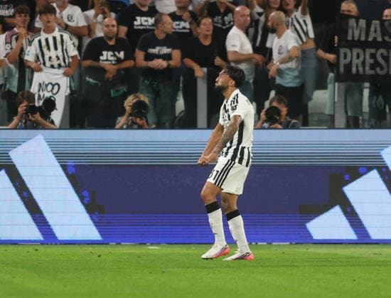 SOCCER - Serie A - Juventus FC vs. Parma Calcio Photo by IPA ABACAPRESS.COM87915338 - Nico Gonzalez of Juventus FC celebrating after scoring a goal during a 2026–27 Italian Serie A soccer match between Juventus FC and Parma Calcio on August 29, 2026, at Allianz Stadium in Turin, Italy. Photo by Nderim KACELI Turin Italy  Copyright: xIPAxSport ABACAx