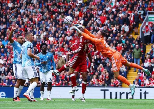 Nottingham Forest goalkeeper Matz Sels Liverpool v Nottingham Forest, Premier League Football, Football, Anfield, Liverpool, UK - 29 Aug 2026Liverpool Anfield United Kingdom EDITORIAL USE ONLY No use with unauthorised audio, video, data, fixture lists, club league logos or live services. Online in-match use limited to 120 images, no video emulation. No use in betting, games or single club league player publications.  Copyright: xMattxWest Shutterstockx 17118964cz