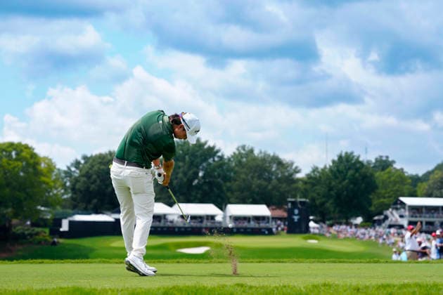August 29, 2026, Atlanta, Georgia, USA: Min Woo Lee (Australia) hits his tee shot on the 9th hole, during the third round at East Lake Golf Club. Atlanta USA - ZUMAd212 20260829_zsp_d212_087 Copyright: xRichardxDolex