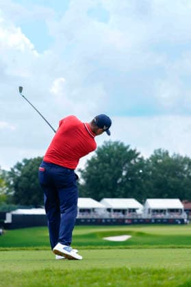 August 29, 2026, Atlanta, Georgia, USA: Gary Woodland (USA) hits his tee shot on the 9th hole, during the third round at East Lake Golf Club. PGA, Golf Herren Tour TOUR Championship  - ZUMAd212 20260829_zsp_d212_095 Copyright: xRichardxDolex