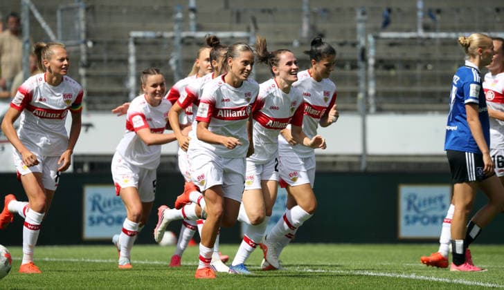 29.08.26 Frauen VfB Stuttgart - Hamburger SV Deutschland, Stuttgart, 29.08.2026, Fussball, Frauen, Bundesliga, Saison 2026 2027, VfB Stuttgart - Hamburger SV (2:1): Reena Wichmann (VfB Stuttgart); Jubel Tor 1:1 Wichmann. *** August 29, 2026 Women s VfB Stuttgart vs. Hamburger SV Germany, Stuttgart, August 29, 2026, Soccer, Women s, Bundesliga, 2026–2027 Season, VfB Stuttgart vs. Hamburger SV 2–1 Reena Wichmann (VfB Stuttgart) celebrates goal 1–1 Wichmann