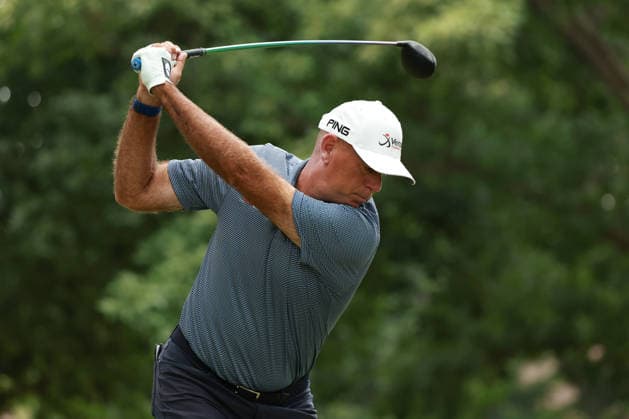 The Ally Challenge GRAND BLANC,MICHIGAN-AUGUST 29: Stewart Cink of the United States plays his tee shot on the 18th hole during the second round of The Ally Challenge presented by McLaren at Warwick Hills Golf & Country Club, Grand Blanc, MI, USA Saturday, August 29, 2026. Grand Blanc Michigan United States  Copyright: xJorgexLemusx originalFilename:lemus-theallyc260829_npUKN.jpg