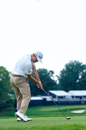 August 29, 2026, Atlanta, Georgia, USA: Collin Morikawa (USA) hits his tee shot on the 9th hole, during the third round at East Lake Golf Club. PGA, Golf Herren Tour TOUR Championship  - ZUMAd212 20260829_zsp_d212_151 Copyright: xRichardxDolex