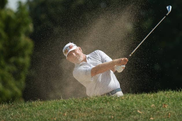 The Ally Challenge GRAND BLANC,MICHIGAN-AUGUST 29: Scott Parel of the United States hits out of the bunker toward the 9th green during the second round of The Ally Challenge presented by McLaren at Warwick Hills Golf & Country Club, Grand Blanc, MI, USA Saturday, August 29, 2026. Grand Blanc Michigan United States  Copyright: xJorgexLemusx originalFilename:lemus-theallyc260829_np3xc.jpg