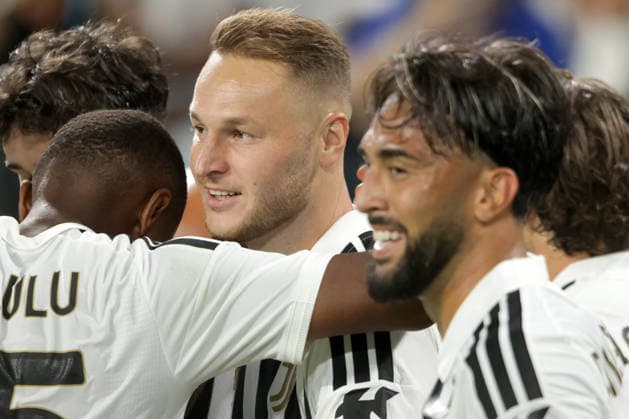 Gruppo, Group, TEUN KOOPMEINERS, Juventus, Serie A, 2026-27, Juventus vs Parma 2-0, 29-08-2026, Esultanza, Celebration, Jubel SERIE A 2026-27 JUVENTUS-PARMA 2-0