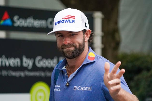August 29, 2026, Atlanta, Georgia, USA: Cameron Young (USA) arrives before the third round of the 2026 TOUR Championship at East Lake Golf Club. PGA, Golf Herren 2026: TOUR Championship - Round 3  - ZUMAw109 20260829_fap_w109_011 Copyright: xDebbyxWongx