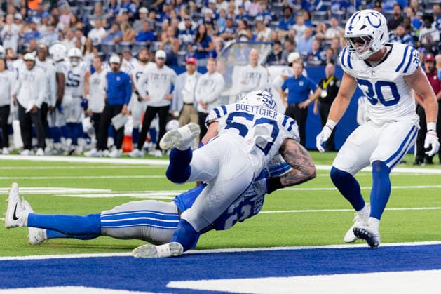 August 29, 2026, Indianapolis, Indiana, U.S: Detroit Lions wide receiver Jackson Meeks (13) backs into the end zone for a touchdown during the preseason game between the Detroit Lions and the Indianapolis Colts at Lucas Oil Stadium, Indianapolis, Indiana. Indianapolis U.S - ZUMAs304 20260829_zaf_s304_042 Copyright: xScottxStuartx