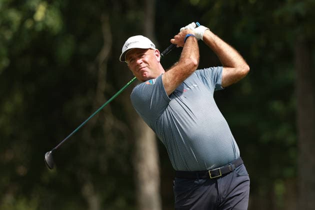 The Ally Challenge GRAND BLANC,MICHIGAN-AUGUST 29: Stewart Cink of the United States plays his tee shot on the 9th hole during the second round of The Ally Challenge presented by McLaren at Warwick Hills Golf & Country Club, Grand Blanc, MI, USA Saturday, August 29, 2026. Grand Blanc Michigan United States  Copyright: xJorgexLemusx originalFilename:lemus-theallyc260829_npJCA.jpg