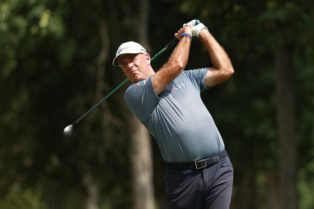 The Ally Challenge GRAND BLANC,MICHIGAN-AUGUST 29: Stewart Cink of the United States plays his tee shot on the 9th hole during the second round of The Ally Challenge presented by McLaren at Warwick Hills Golf & Country Club, Grand Blanc, MI, USA Saturday, August 29, 2026. Grand Blanc Michigan United States  Copyright: xJorgexLemusx originalFilename:lemus-theallyc260829_npPm4.jpg