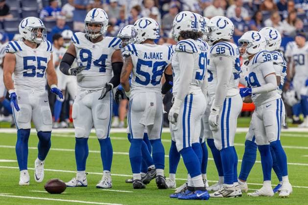 August 29, 2026, Indianapolis, Indiana, U.S: Indianapolis Colts defense huddles during the preseason game between the Detroit Lions and the Indianapolis Colts at Lucas Oil Stadium, Indianapolis, Indiana. Indianapolis U.S - ZUMAs304 20260829_zaf_s304_052 Copyright: xScottxStuartx