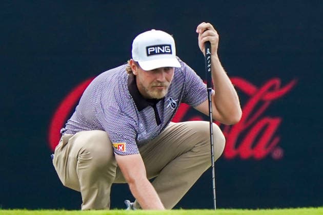 August 29, 2026, Atlanta, Georgia, USA: Kristoffer Reitan (NOR) lines up a putt on the 7th green during the third round of the 2026 TOUR Championship at East Lake Golf Club. Atlanta USA - ZUMAw109 20260829_fap_w109_034 Copyright: xDebbyxWongx