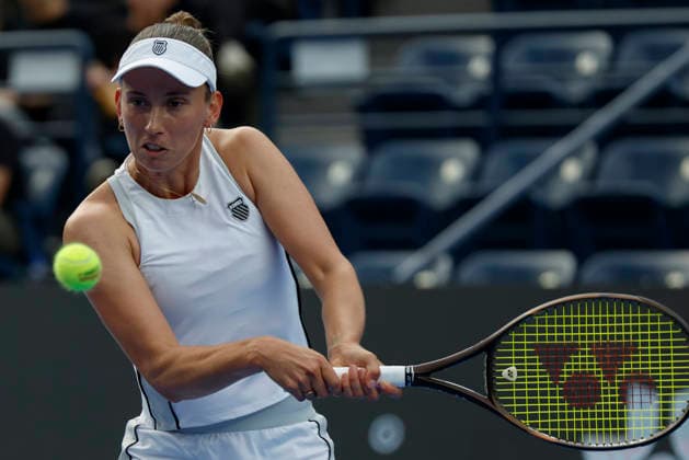August 29, 2026, Monterrey, Nuevo Leon, Mexico: Elise Mertens (BEL) in action against Diane Parry (FRA) during the Monterrey Open WTA, Tennis Damen 500 final at the GNP Stadium in Monterrey, Nuevo Leon. Tenis 2026: Final WTA 500 Monterrey Parry Vs Mertens  - ZUMAo125 20260829_zip_o125_005 Copyright: xAntonioxOjedax