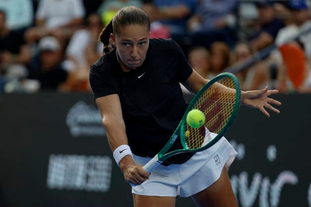 August 29, 2026, Monterrey, Nuevo Leon, Mexico: Diane Parry (FRA) in action against Elise Mertens (BEL) during the Monterrey Open WTA, Tennis Damen 500 final at the GNP Stadium in Monterrey, Nuevo Leon. Tenis 2026: Final WTA 500 Monterrey Parry Vs Mertens  - ZUMAo125 20260829_zip_o125_014 Copyright: xAntonioxOjedax